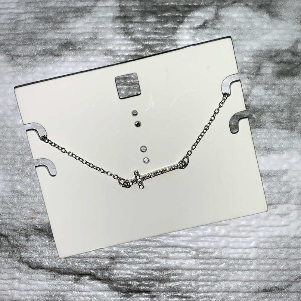 EXPRESS - Horizontal Silver Cross Bracelet & Anklet - NEW